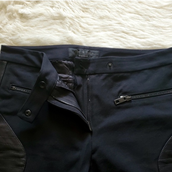 rag & bone Ilford Leather Panel Skinny Black Pants 🐈⬛ - Picture 8 of 12